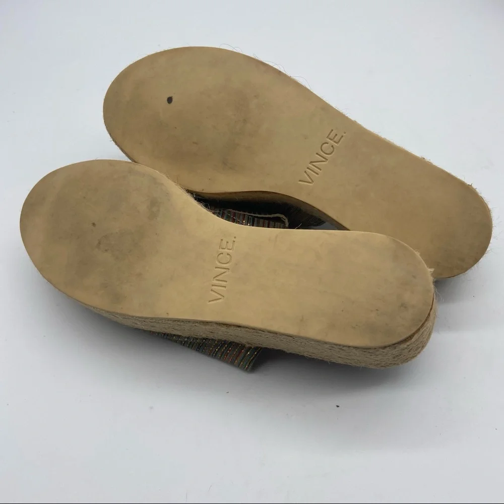 Vince Multi Color Platform Slide Sandals Slip‎ On Shoes Leather